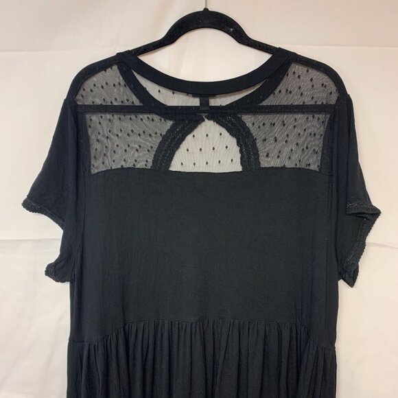 Torrid dress SZ 3/3X (22-24) black sheer bodice & shoulders feminine goth - Picture 3 of 10